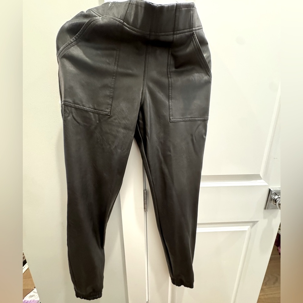 Spanx Pleather Joggers - size small petite